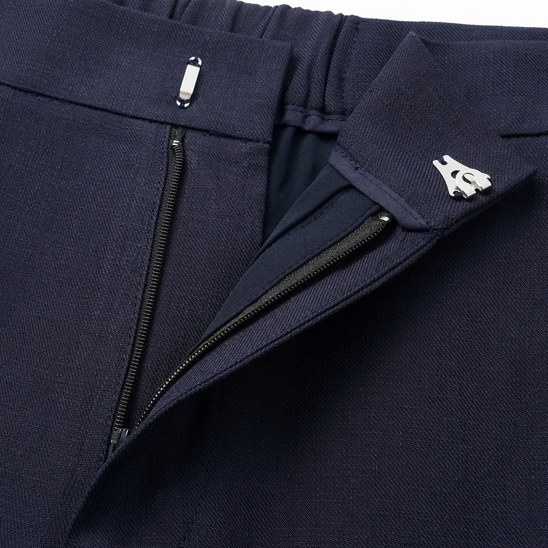 "Weekend at Monaco." Special bamboo texture acetate casual flared pants—Ink