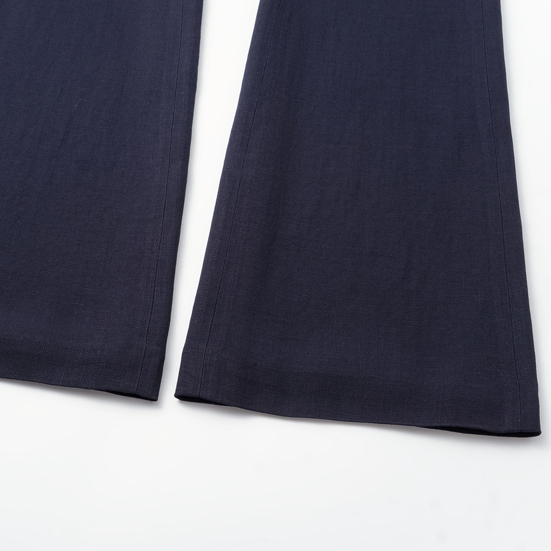 "Weekend at Monaco." Special bamboo texture acetate casual flared pants—Ink