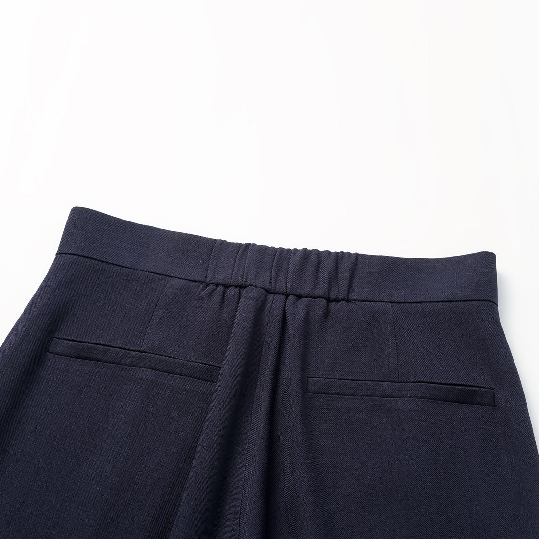 "Weekend at Monaco." Special bamboo texture acetate casual flared pants—Ink