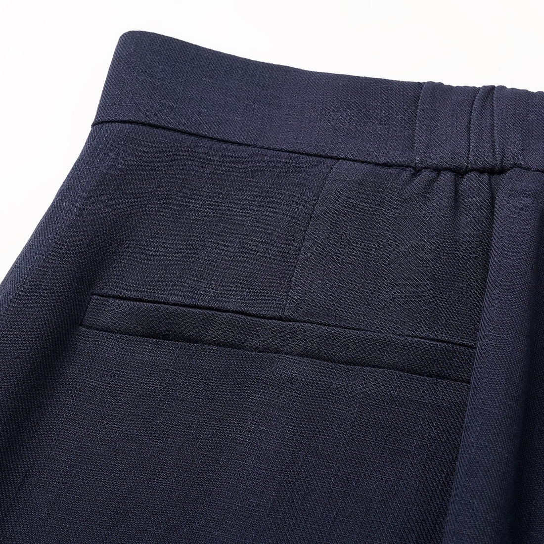 "Weekend at Monaco." Special bamboo texture acetate casual flared pants—Ink