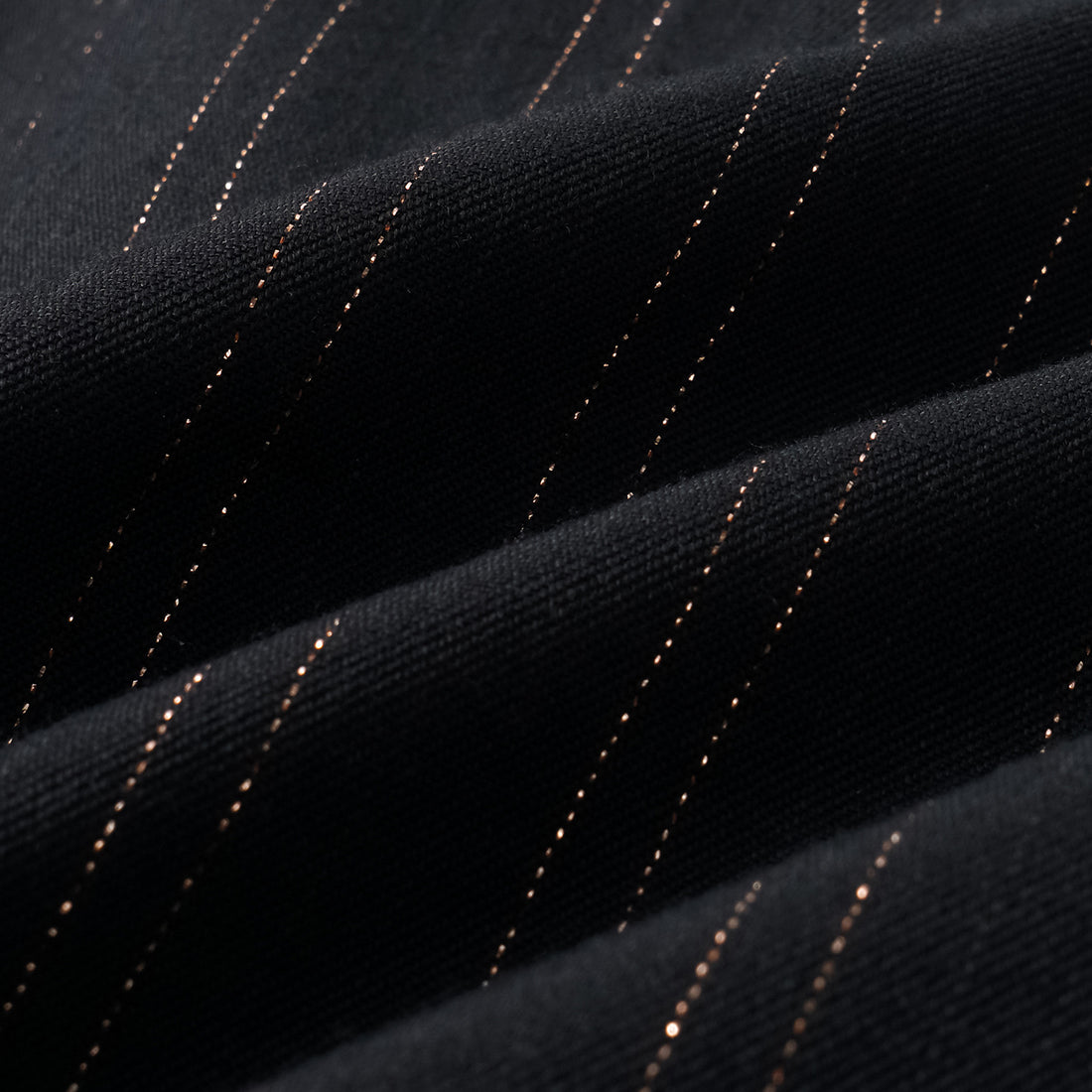 "Speak Sleek." Italian gold weaving straight suit shorts—Indigo