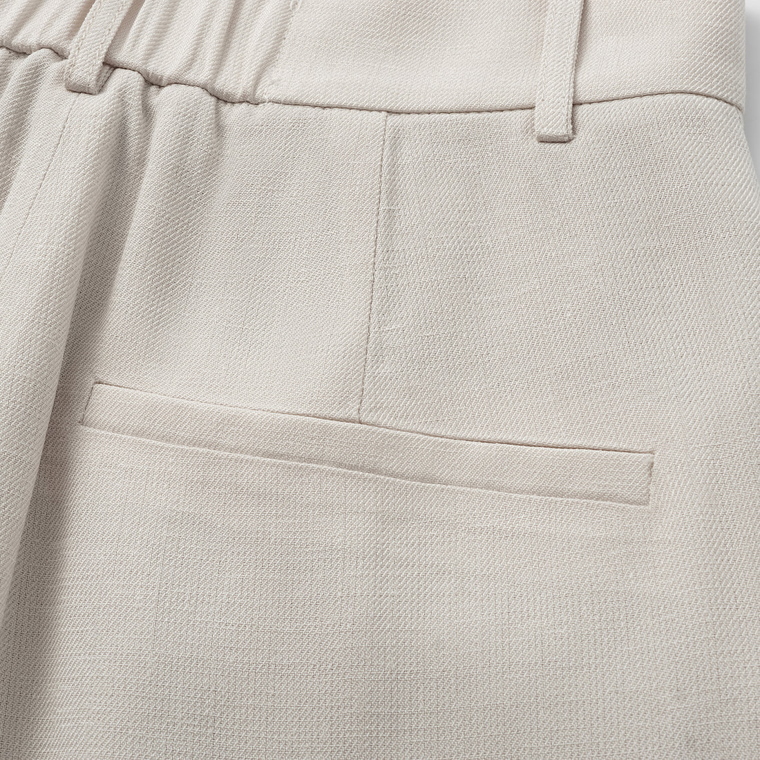 "Weekend at Monaco." Special bamboo texture acetate casual nine-point pants—Beige
