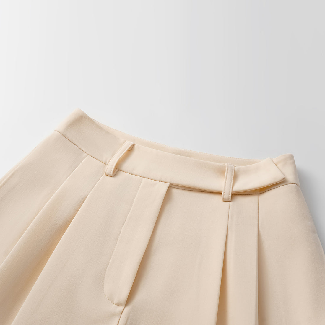 "Weekend at Monaco." Italian Textured Shorts—Beige