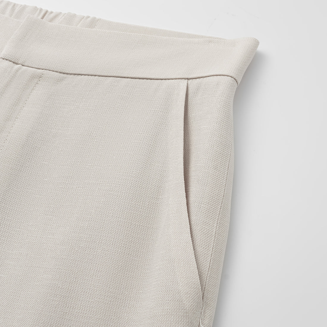 "Weekend at Monaco." Special bamboo texture acetate casual flared pants - Beige