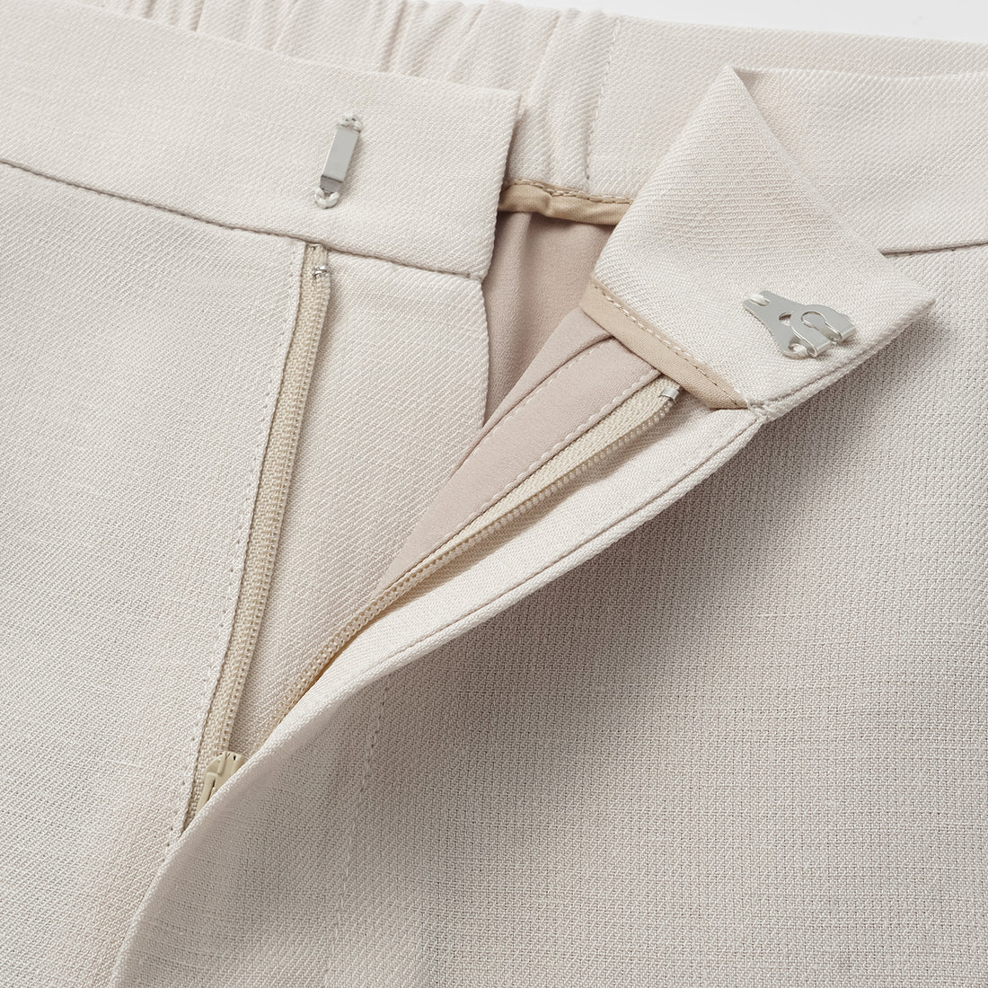 "Weekend at Monaco." Special bamboo texture acetate casual flared pants - Beige