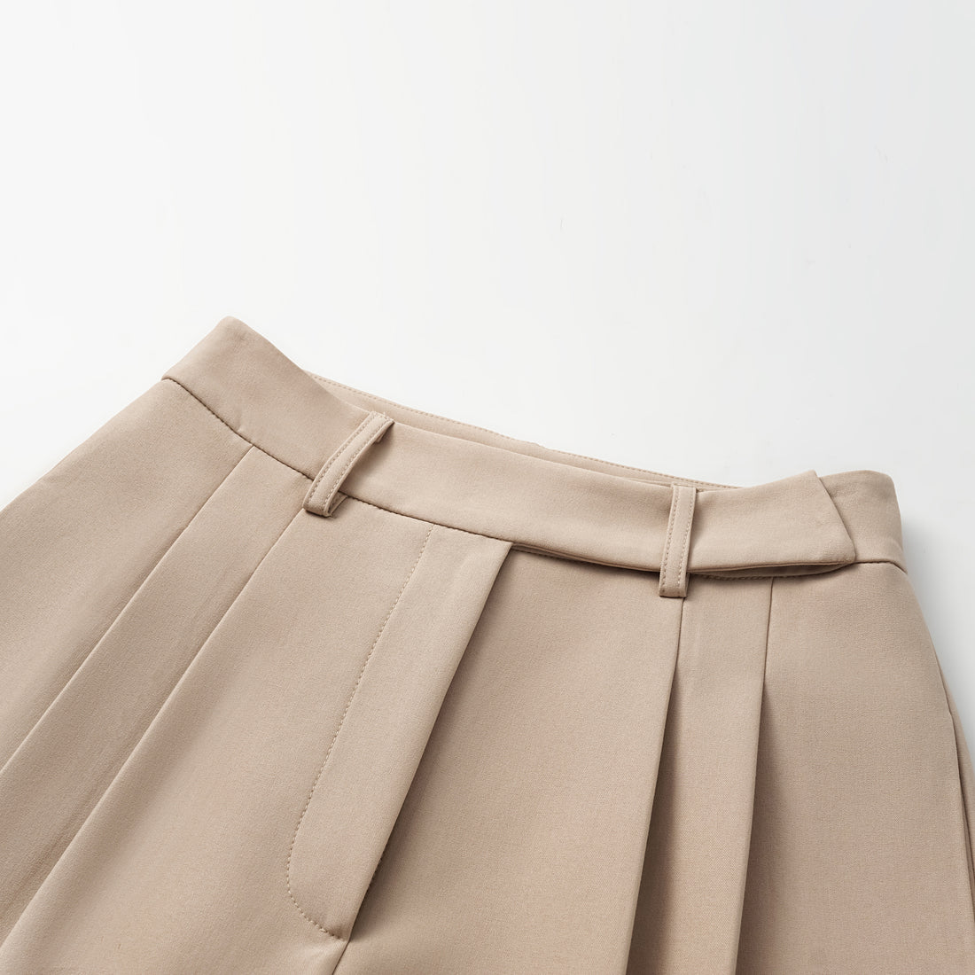 "Weekend at Monaco." Italian Textured Shorts—Taupe
