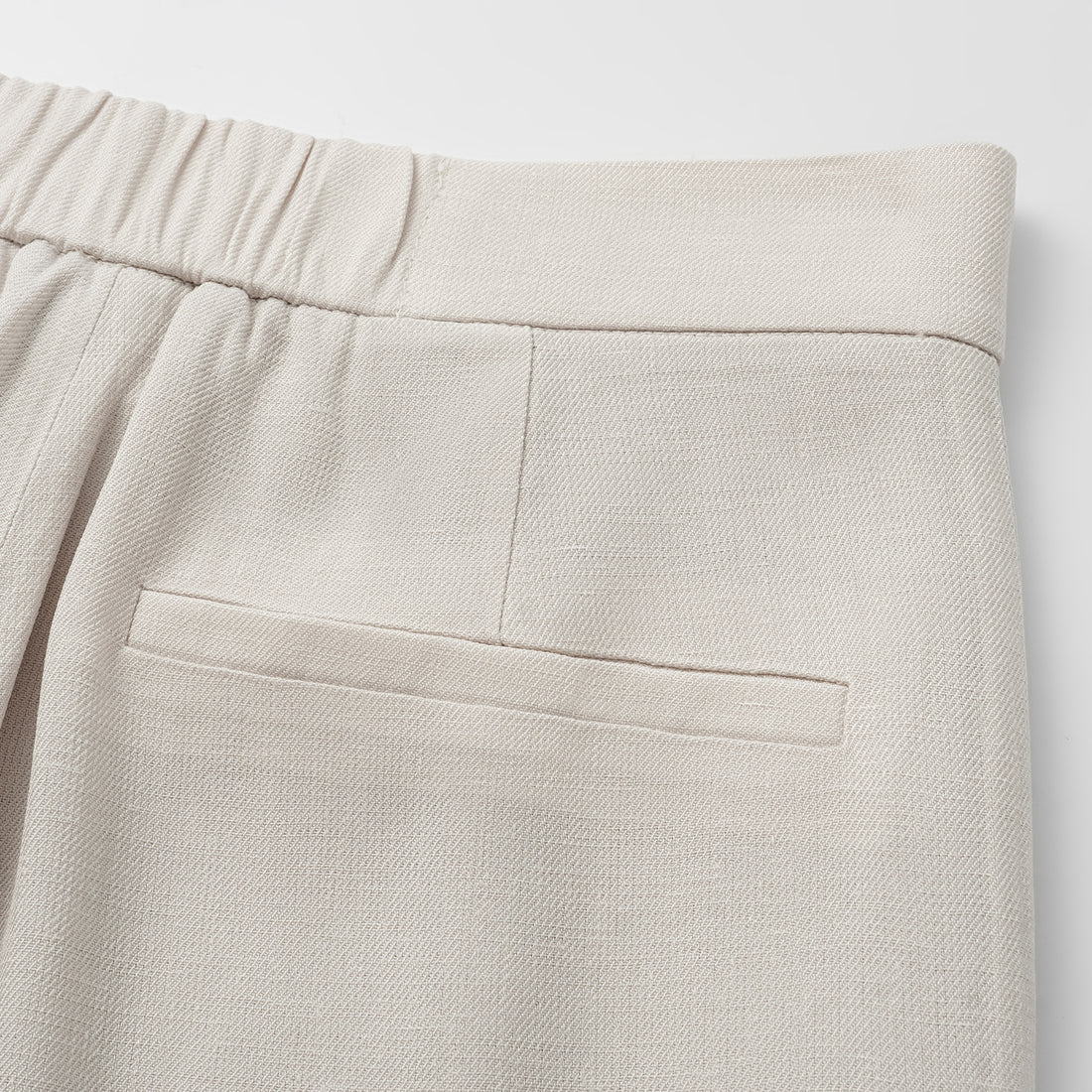 "Weekend at Monaco." Special bamboo texture acetate casual flared pants - Beige