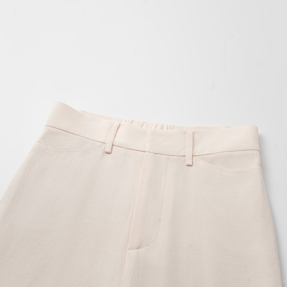 "Weekend at Monaco." Special bamboo texture acetate casual nine-point pants - Ivory