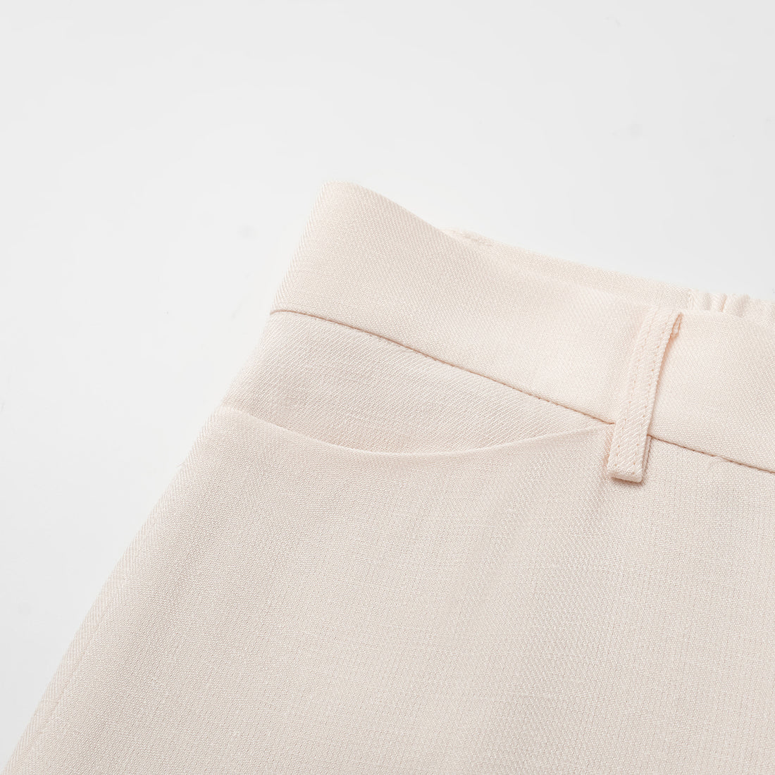 "Weekend at Monaco." Special bamboo texture acetate casual nine-point pants - Ivory