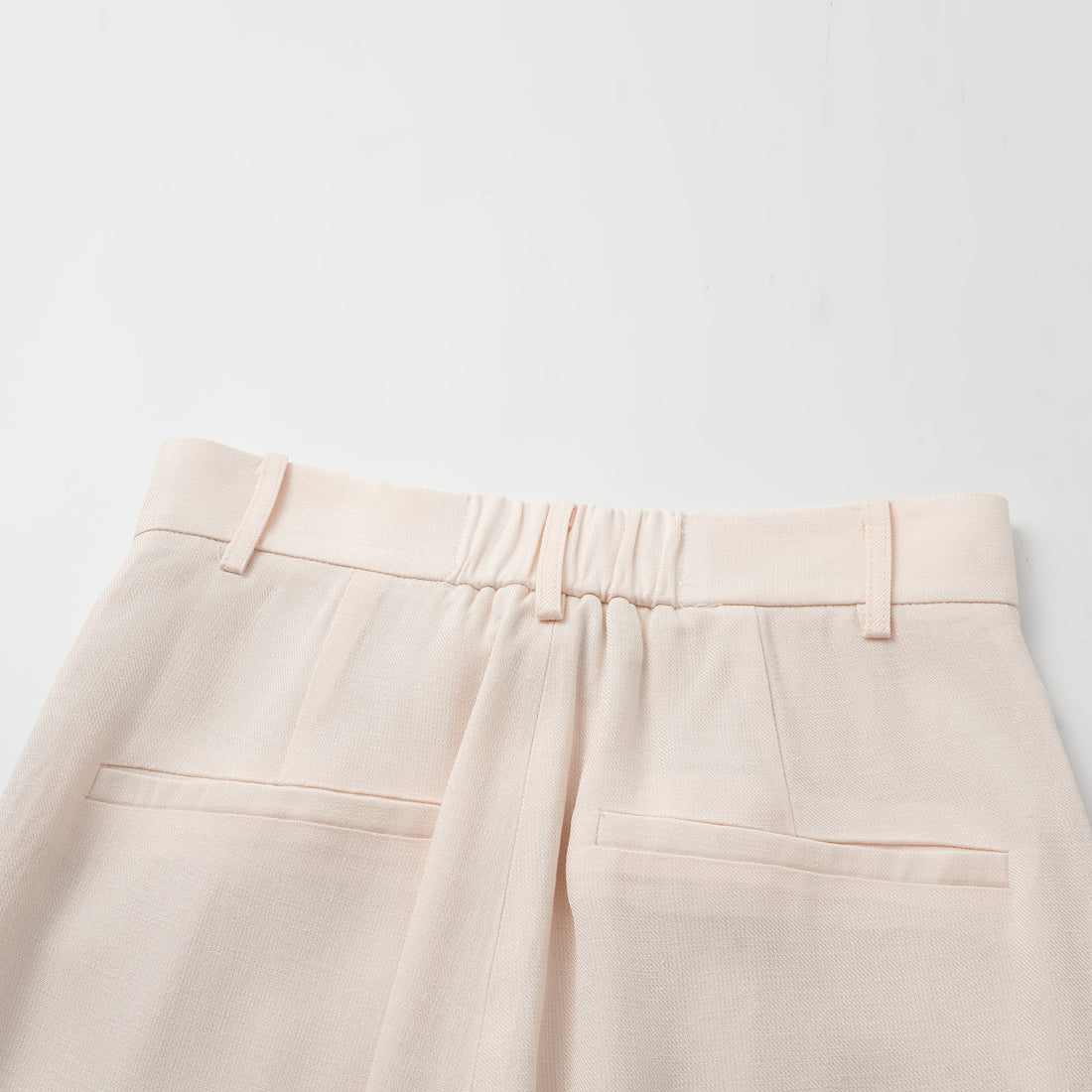 "Weekend at Monaco." Special bamboo texture acetate casual nine-point pants - Ivory
