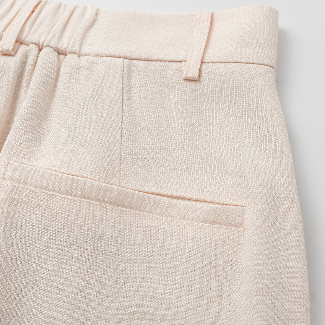 "Weekend at Monaco." Special bamboo texture acetate casual nine-point pants - Ivory