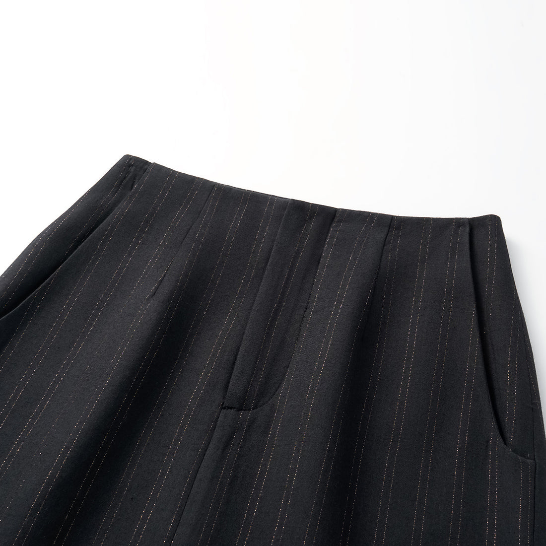 "Speak Sleek." Italian woven gold straight suit pencil skirt—Indigo