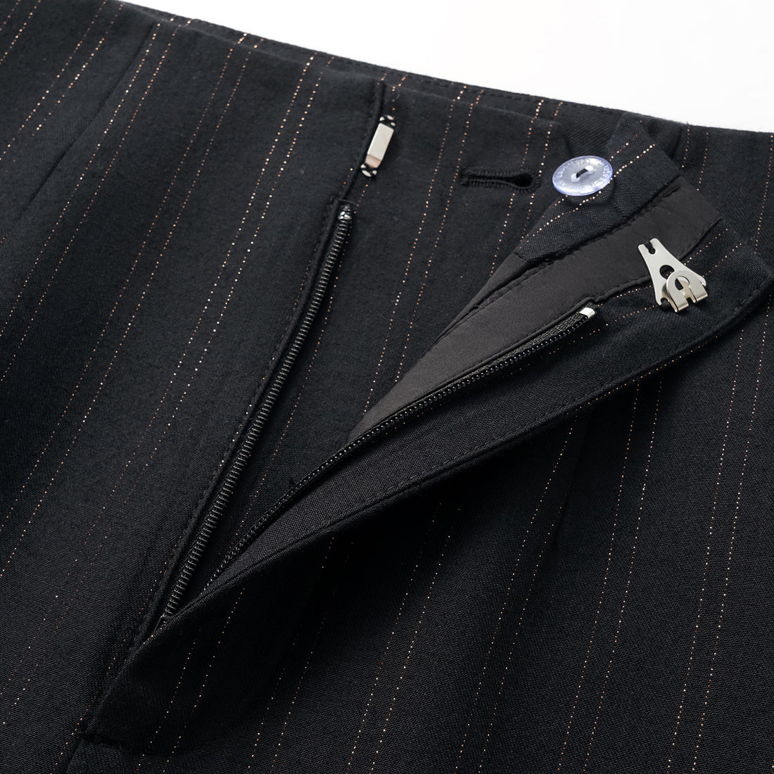 "Speak Sleek." Italian woven gold straight suit pencil skirt—Indigo