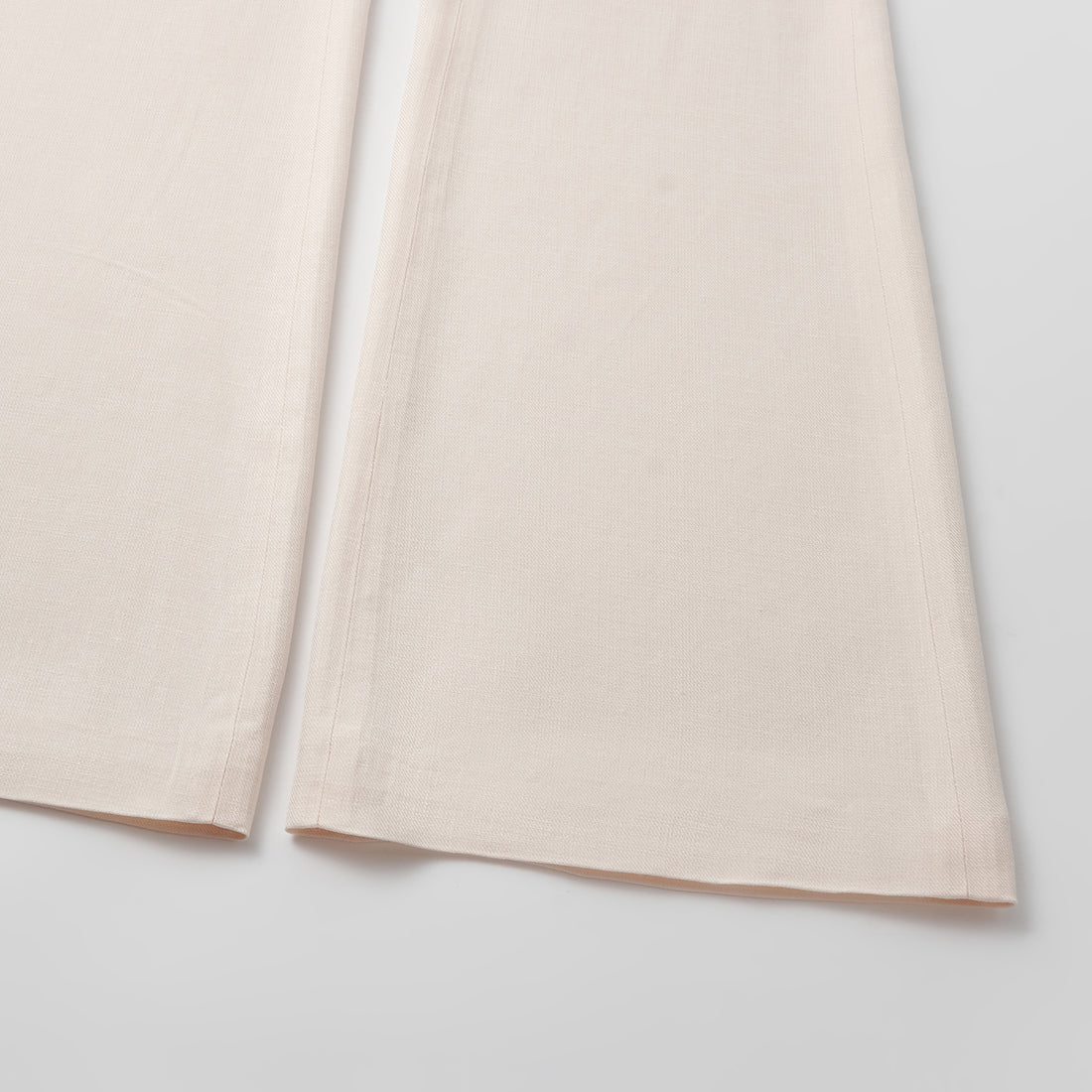 "Weekend at Monaco." Special bamboo texture acetate casual flared pants - Ivory