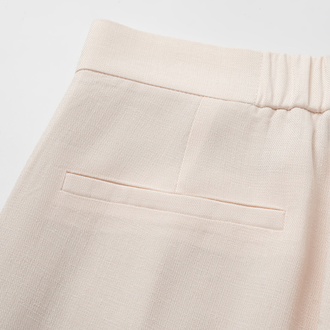 "Weekend at Monaco." Special bamboo texture acetate casual flared pants - Ivory
