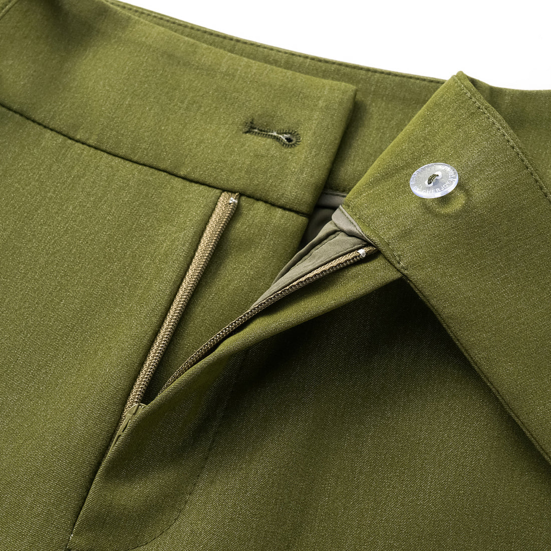 "Weekend at Monaco." Italian textured fabric flared pants - Pistachio