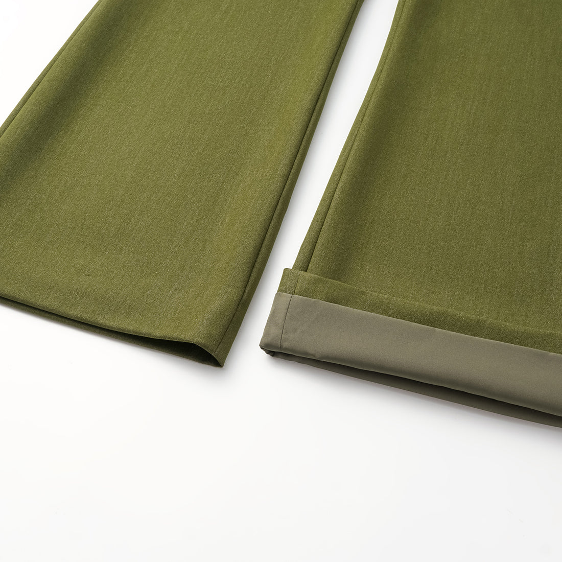 "Weekend at Monaco." Italian textured fabric flared pants - Pistachio