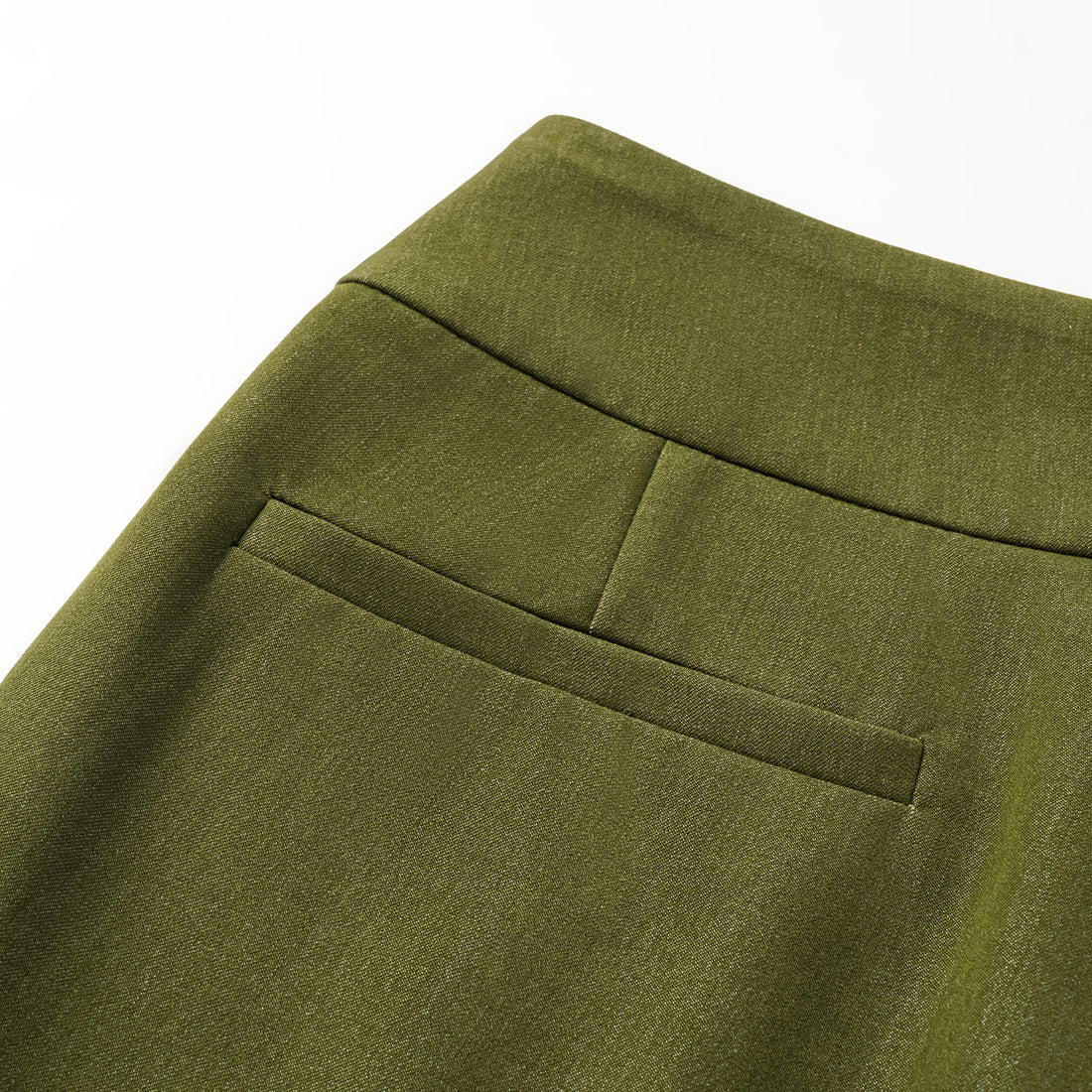 "Weekend at Monaco." Italian textured fabric flared pants - Pistachio