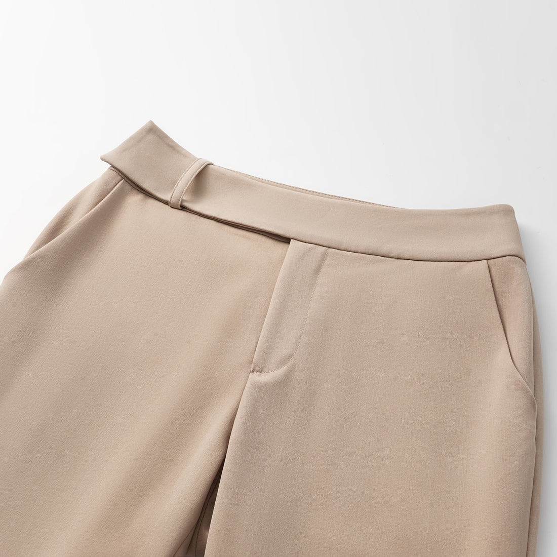 "Weekend at Monaco." Italian textured fabric flared pants - Taupe