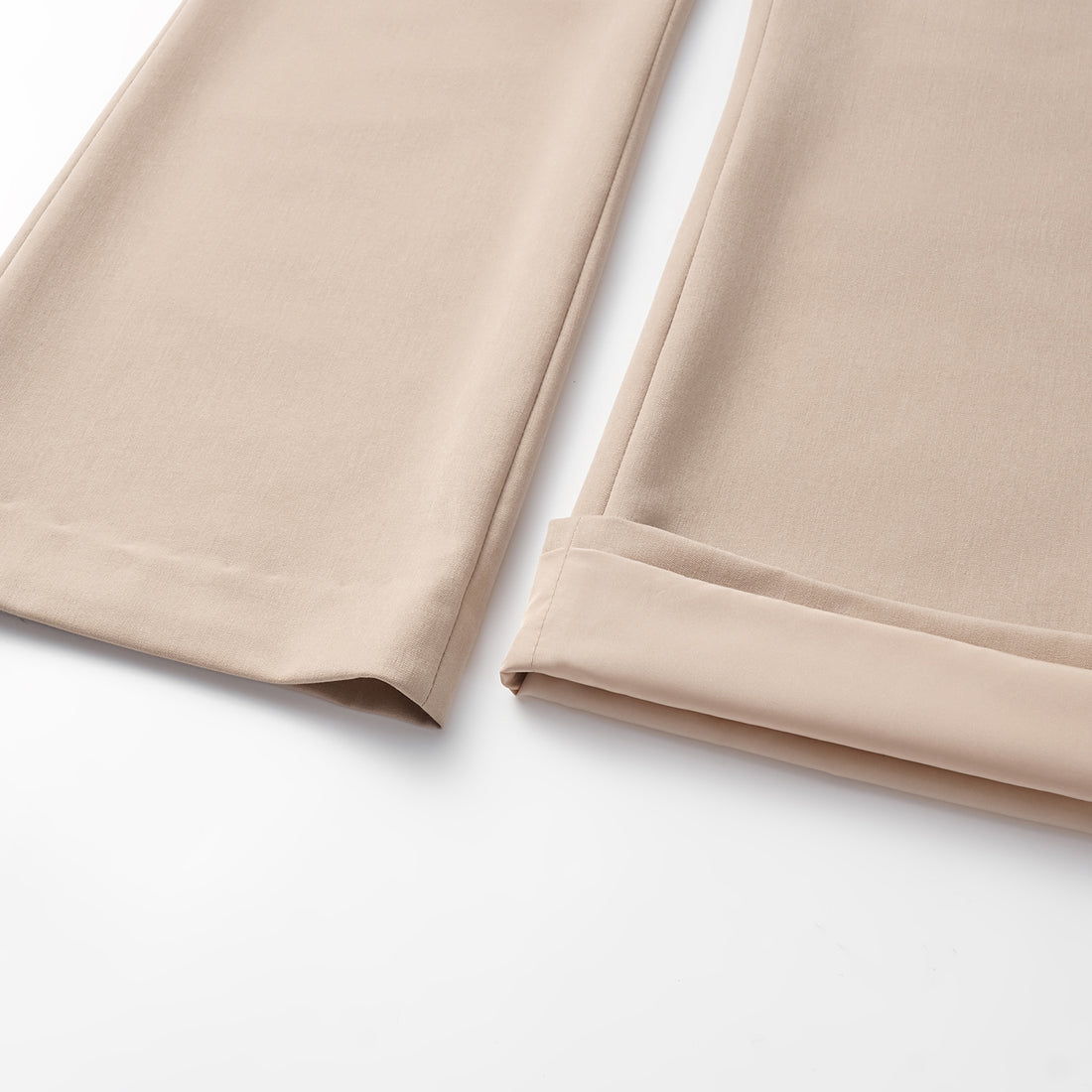 "Weekend at Monaco." Italian textured fabric flared pants - Taupe