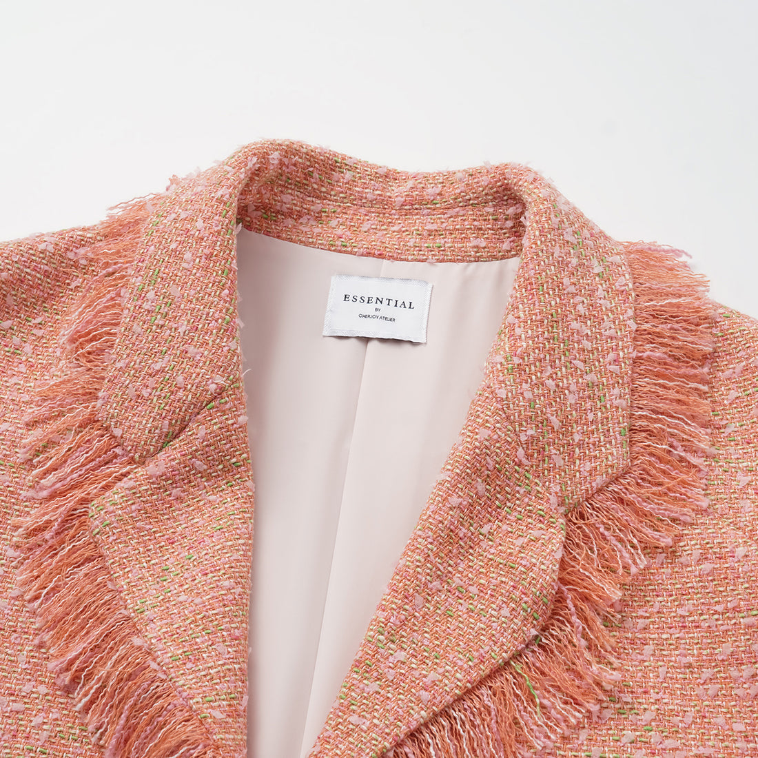 "Chelsea tea time" tweed short-sleeved jacket—Summer Berry Delight