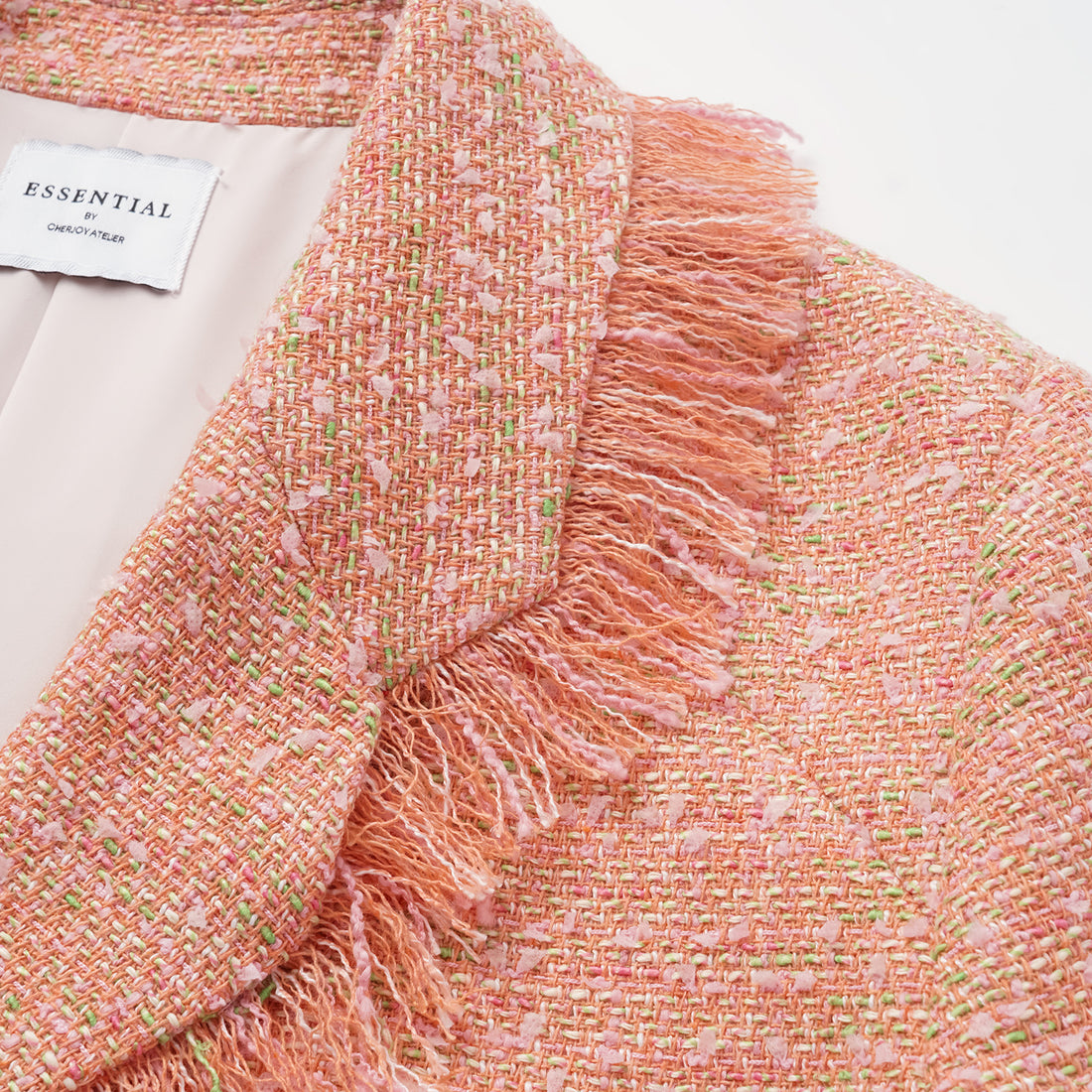 "Chelsea tea time" tweed short-sleeved jacket—Summer Berry Delight