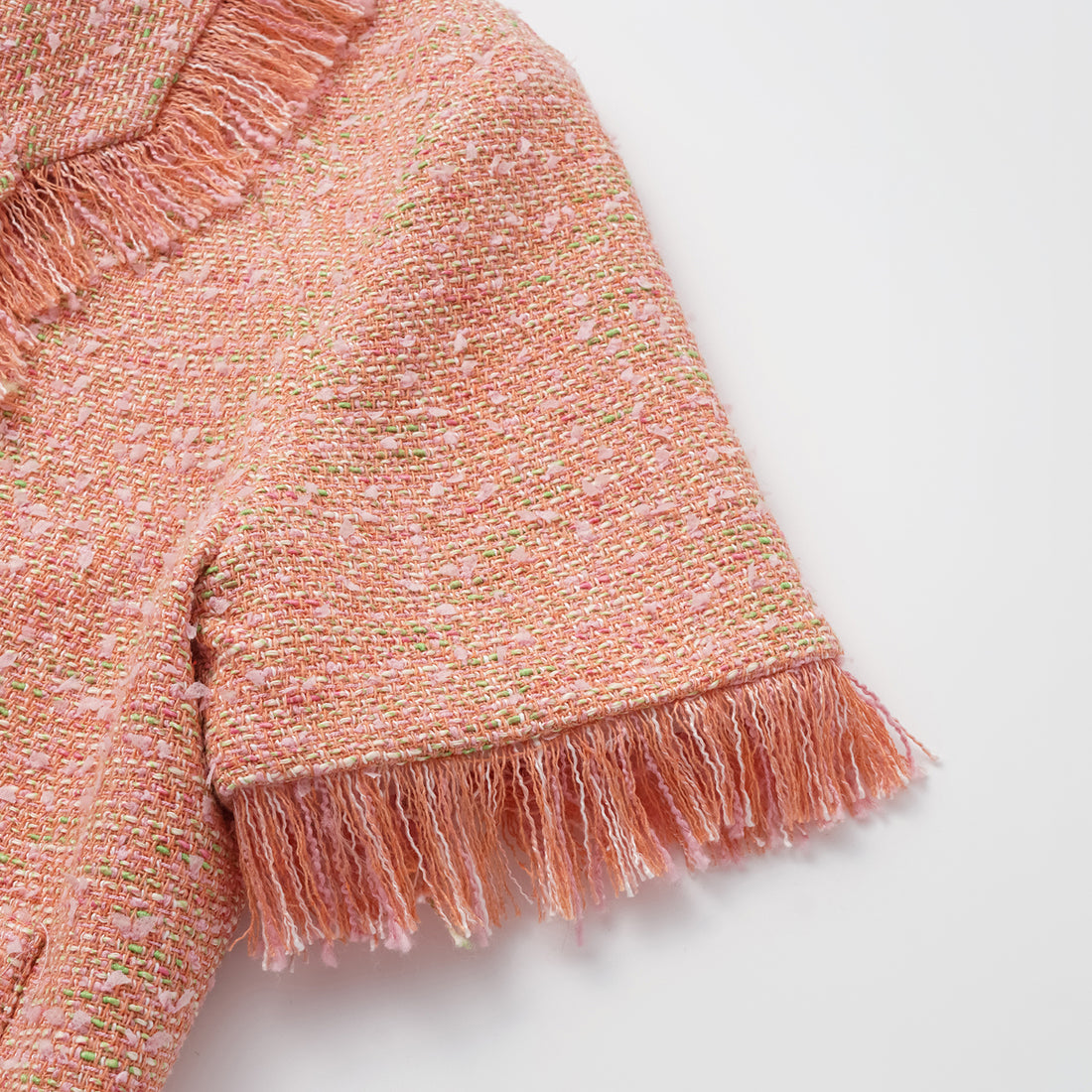 "Chelsea tea time" tweed short-sleeved jacket—Summer Berry Delight