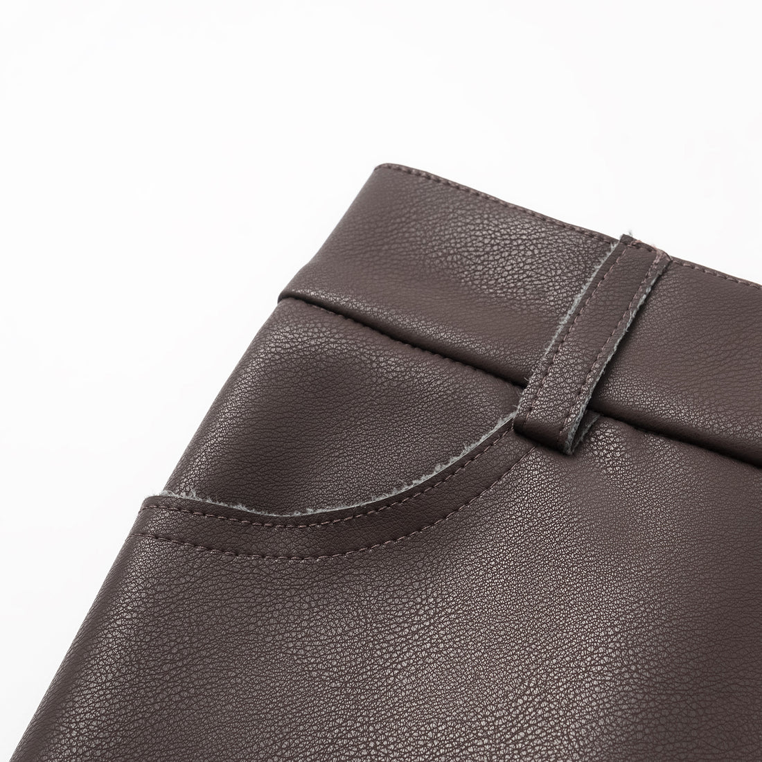 Easy-go Chic” Vegan Leather Cropped Pants - Suede Brown