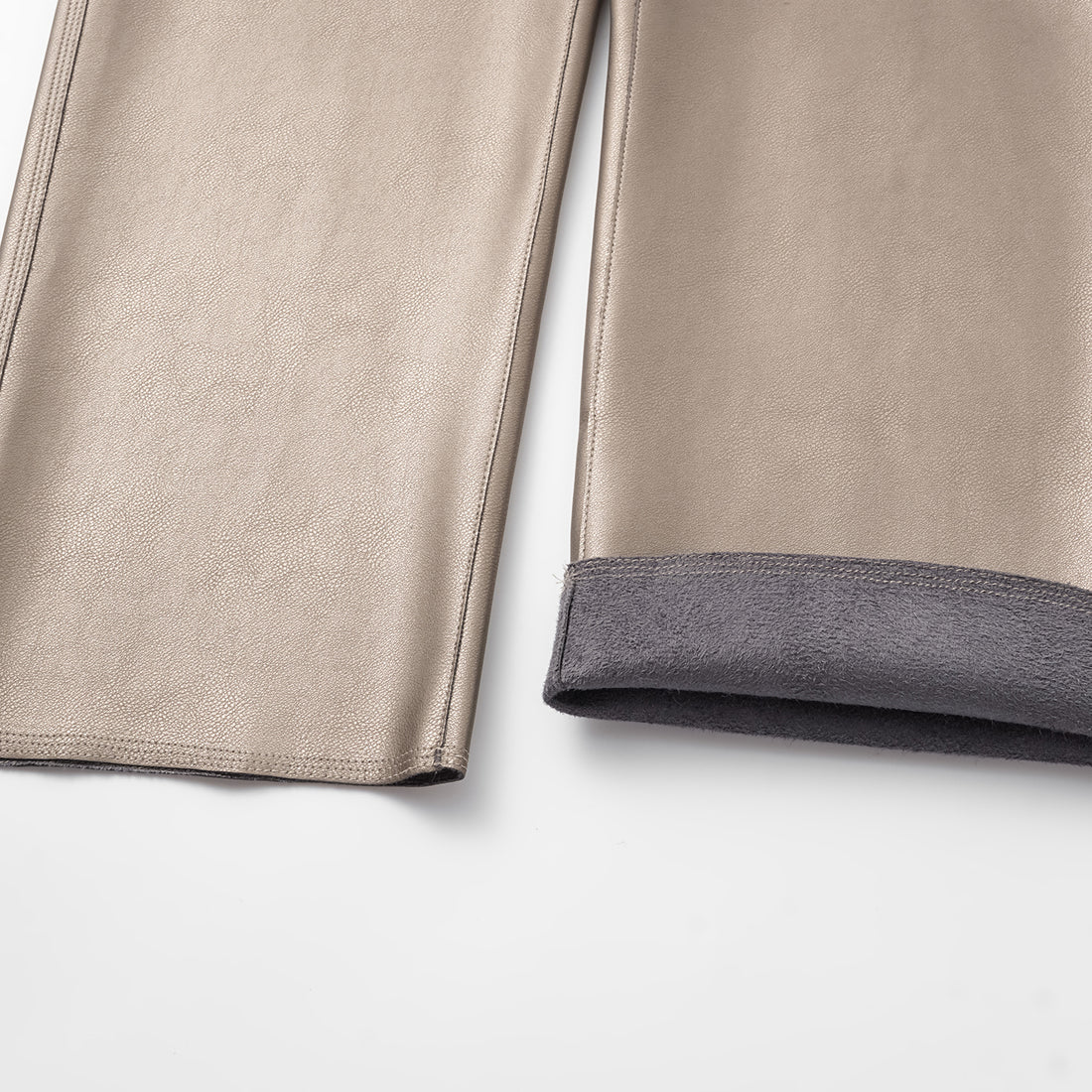 Easy-go Chic” Vegan Leather Cropped Pants—Night Gold