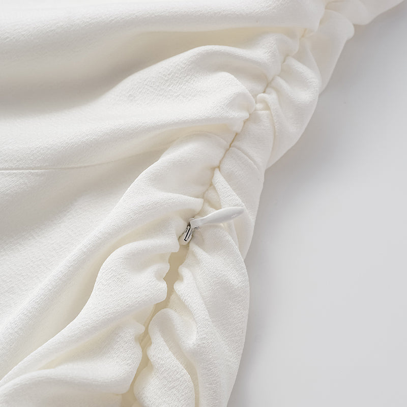 "Mayfair Datenight." Crystal scale acetate Hepburn collar top - white