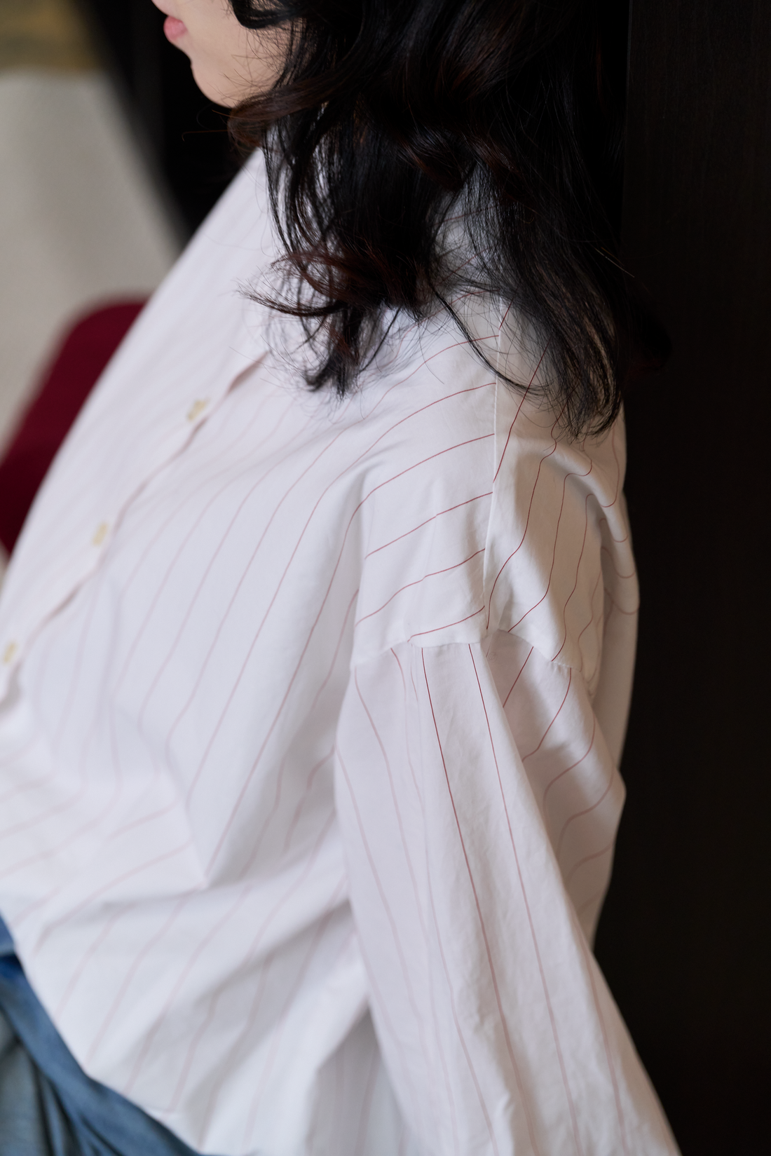 “條紋隨筆 Notes in Stripes” 義大利純棉細條紋 Oversized 襯衫