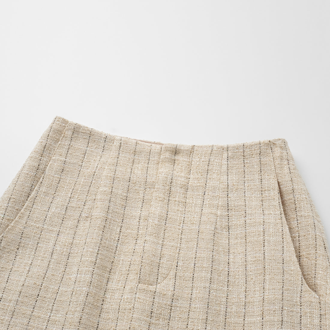 "Westminster Weekdays" Light Tweed Pencil Skirt - Vanilla Soufflé