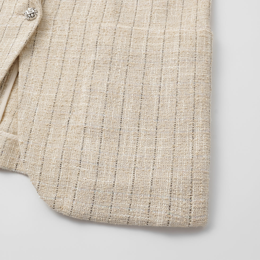 "Westminster Weekdays" lightweight tweed oversized blazer—Vanilla Soufflé