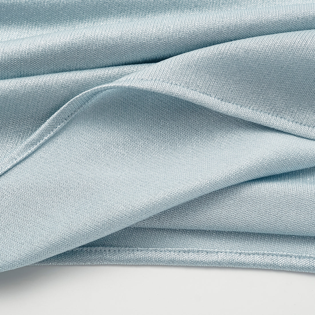 'Easy Go Chic' acetate jersey special cut off-shoulder top - Light Blue