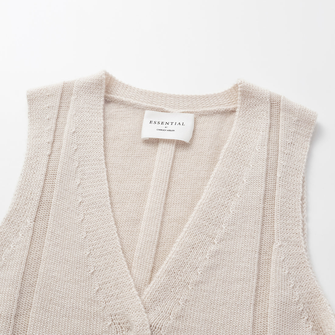 “Autumn Diary” 100% Cashmere V-Neck Tank Top—Rose Water