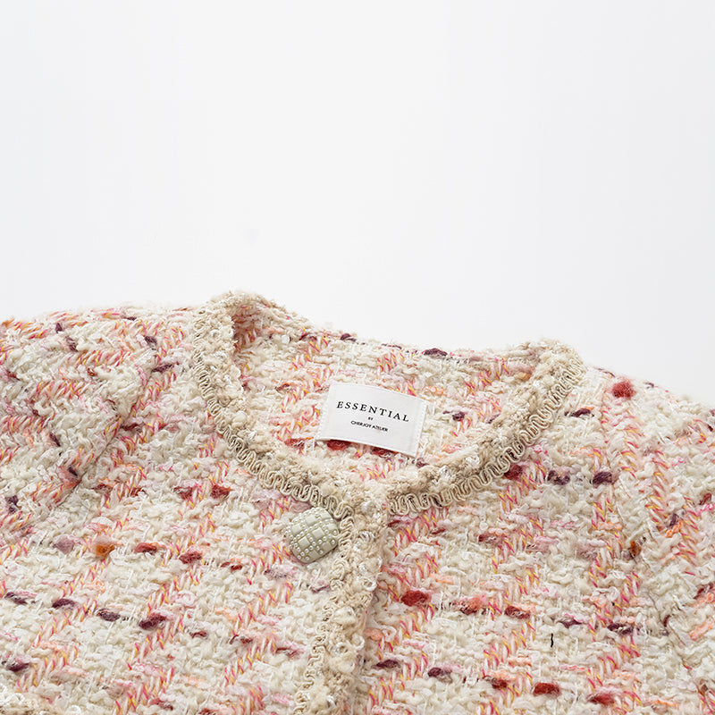 “Brunch at Ritz” Classic No.4 Tweed Jacket—Pink Waffle