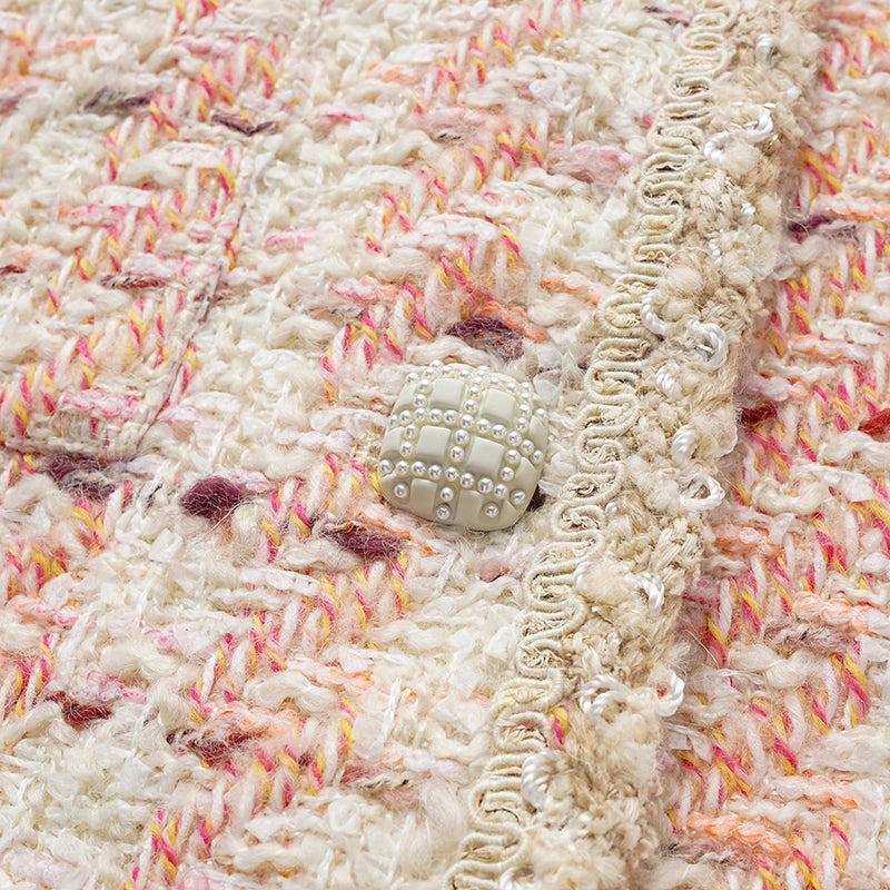 “Brunch at Ritz” Classic No.4 Tweed Jacket—Pink Waffle