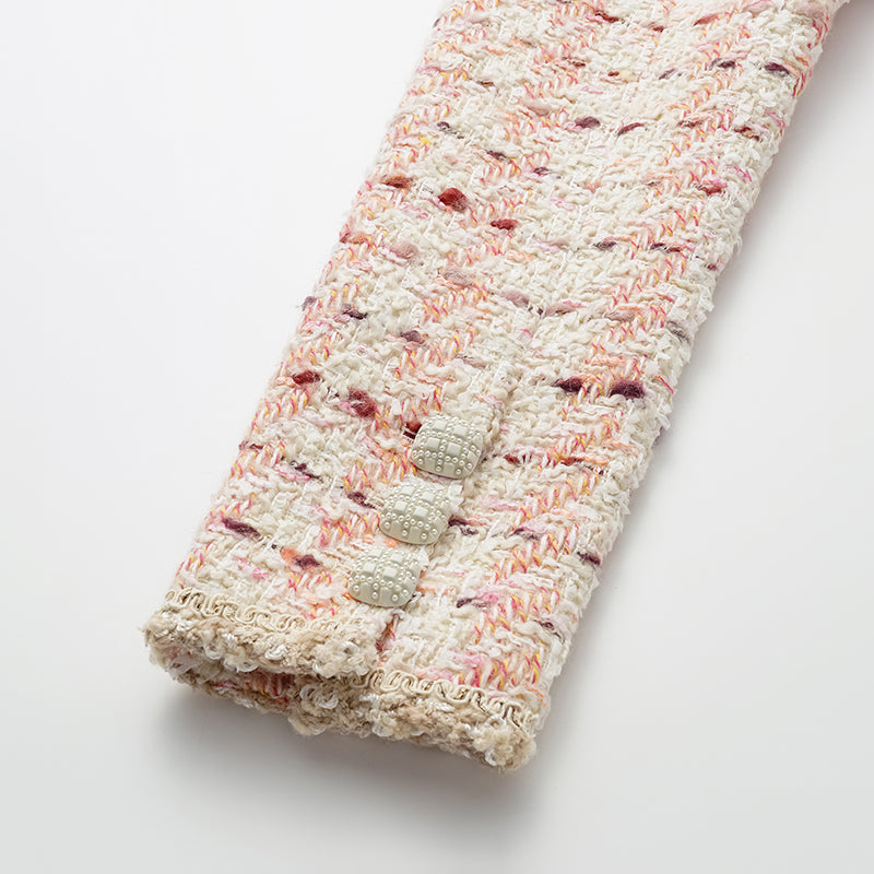 “Brunch at Ritz” Classic No.4 Tweed Jacket—Pink Waffle