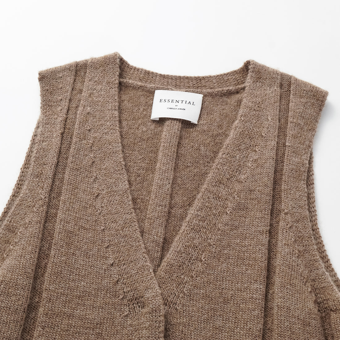 “Autumn Diary” 100%Cashmere V領背心—Earl Gray