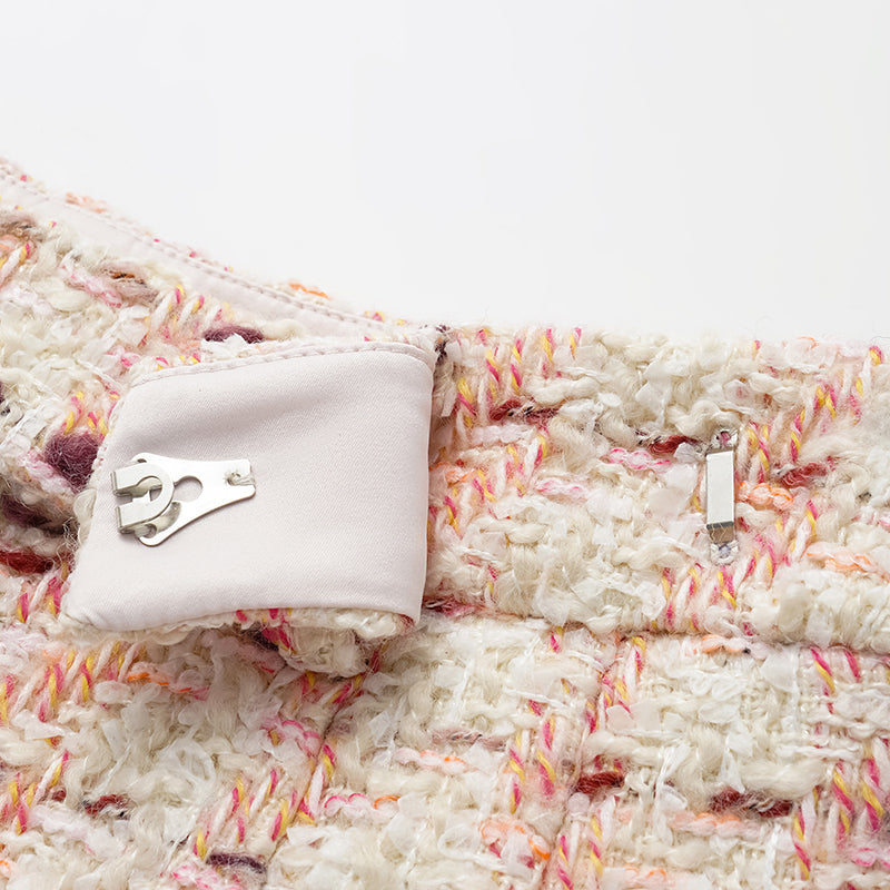 “Brunch at Ritz” Tweed Shorts—Pink Waffle