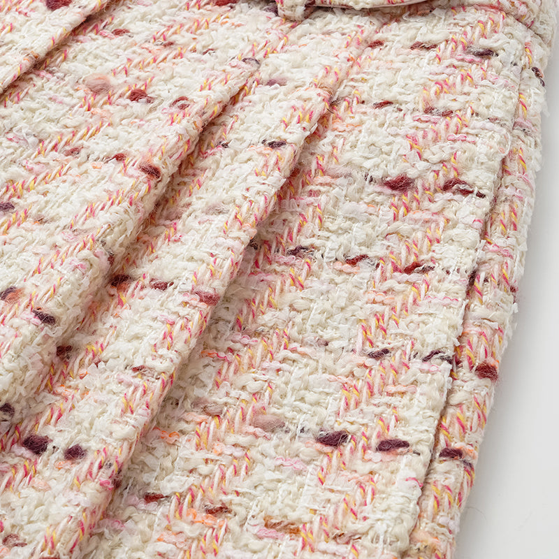 “Brunch at Ritz” Tweed Shorts—Pink Waffle