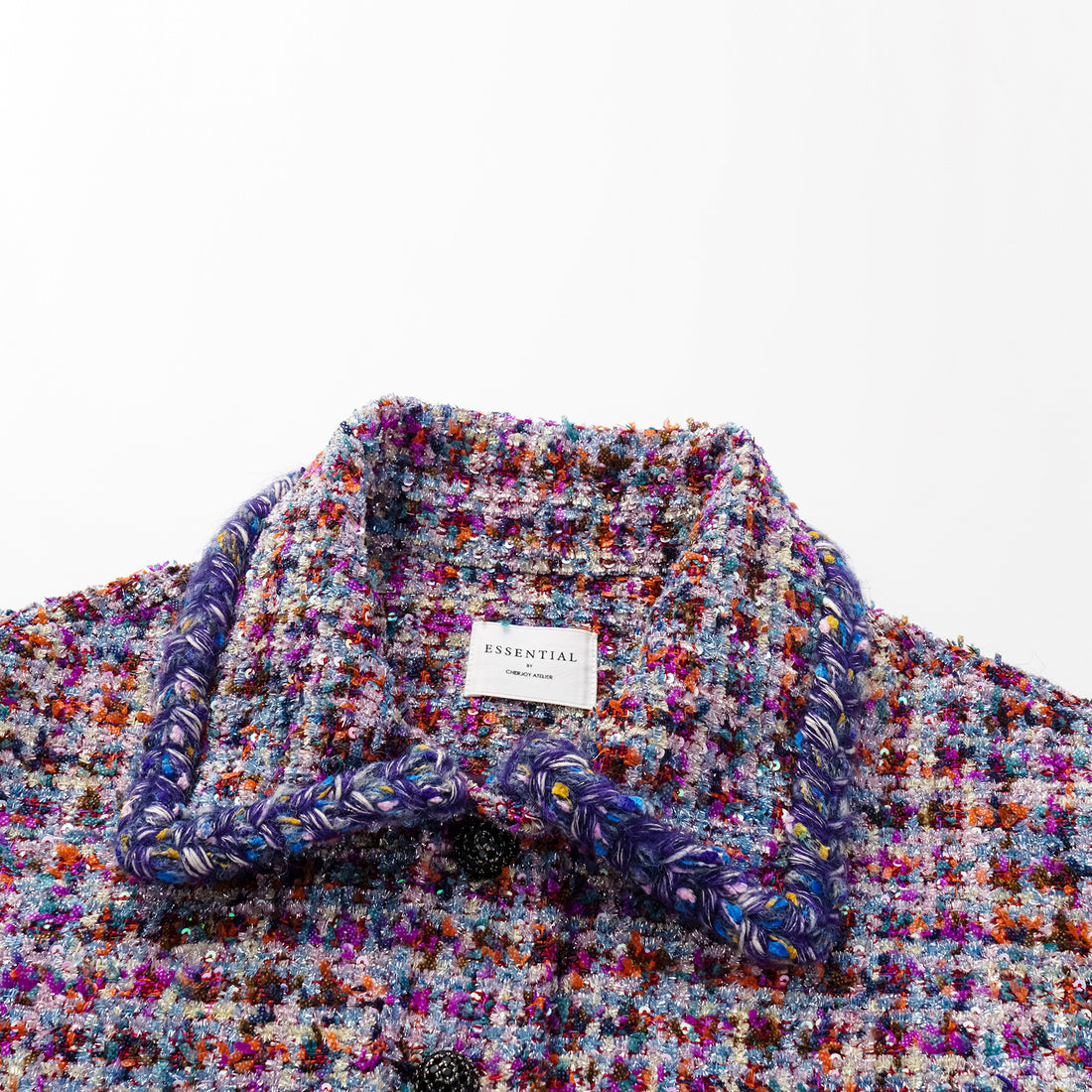 "Tokyo'Hours" Oversized Tweed Jacket—Blueberry cupcake