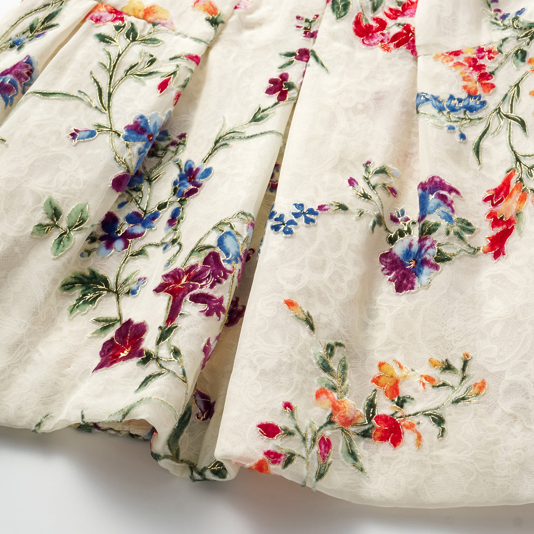 "Tops" Italian high-end velvet art hand-painted gold-painted light Chinese three-dimensional tailoring top - Xiaochun Flower Banquet