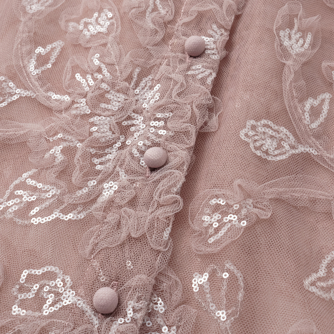"Gallery Hours" lace shirt with 3D embroidery