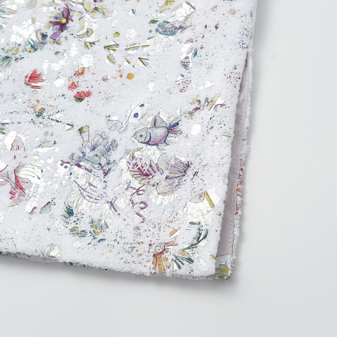 "Imperial Garden Teatime" Italian silver foil applique craft texture fabric light Chinese style vest - Butterfly Shadow Dream