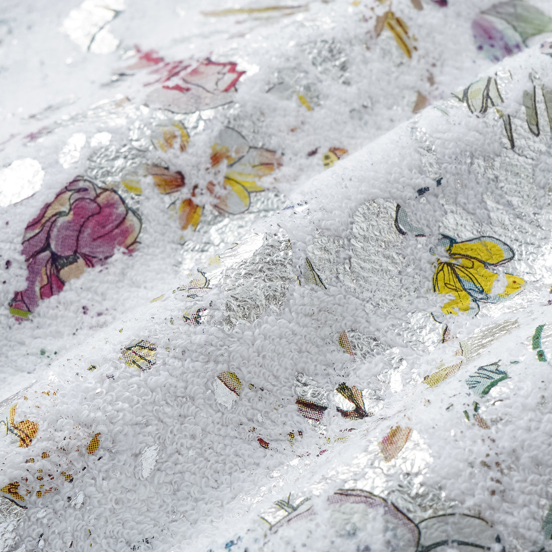 "Imperial Garden Teatime" Italian silver foil applique craft texture fabric light Chinese style vest - Butterfly Shadow Dream