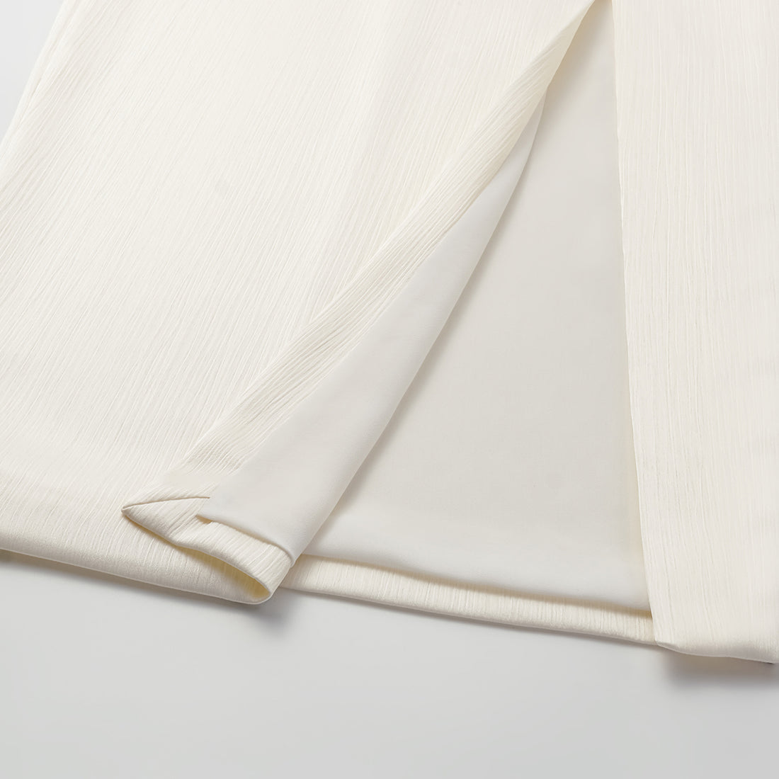 "Easy Go Chic" Korean Pleated Fabric Pencil Skirt - Original White