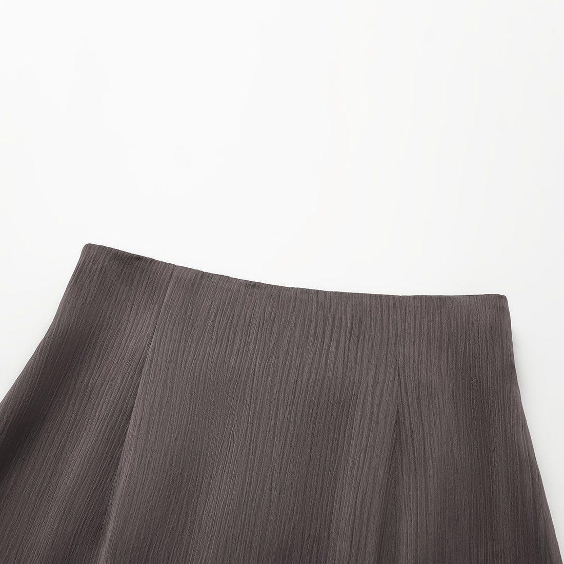 "Easy Go Chic" Korean Pleated Fabric Pencil Skirt - Leather Brown