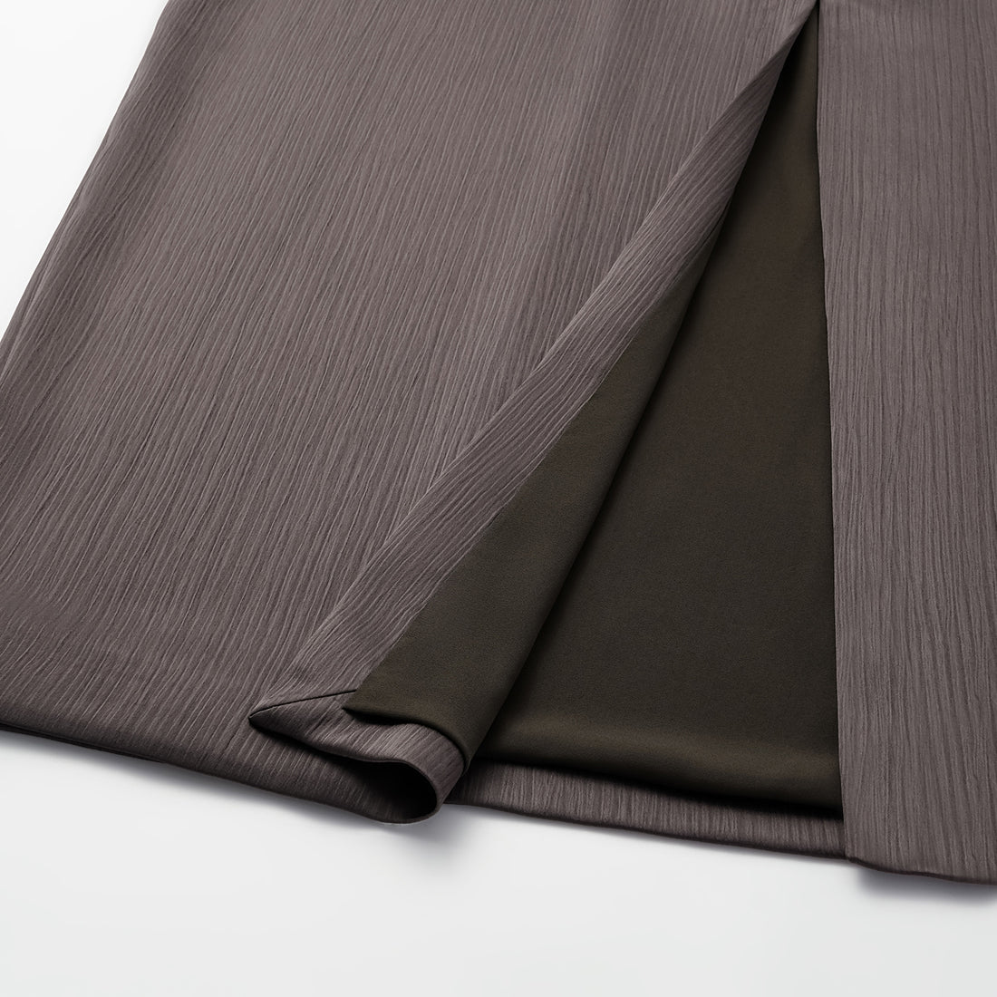 "Easy Go Chic" Korean Pleated Fabric Pencil Skirt - Leather Brown