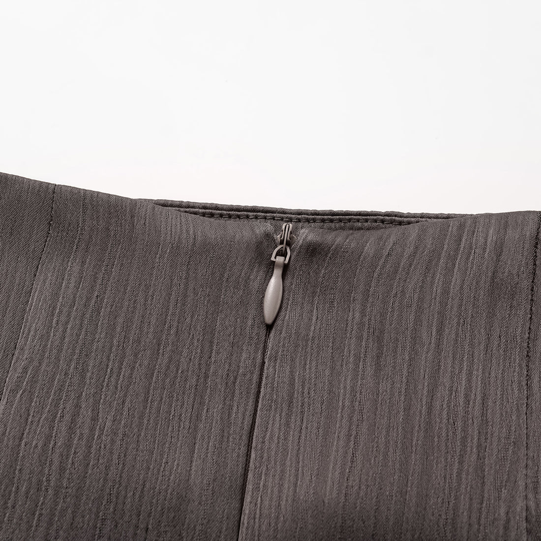 "Easy Go Chic" Korean Pleated Fabric Pencil Skirt - Leather Brown